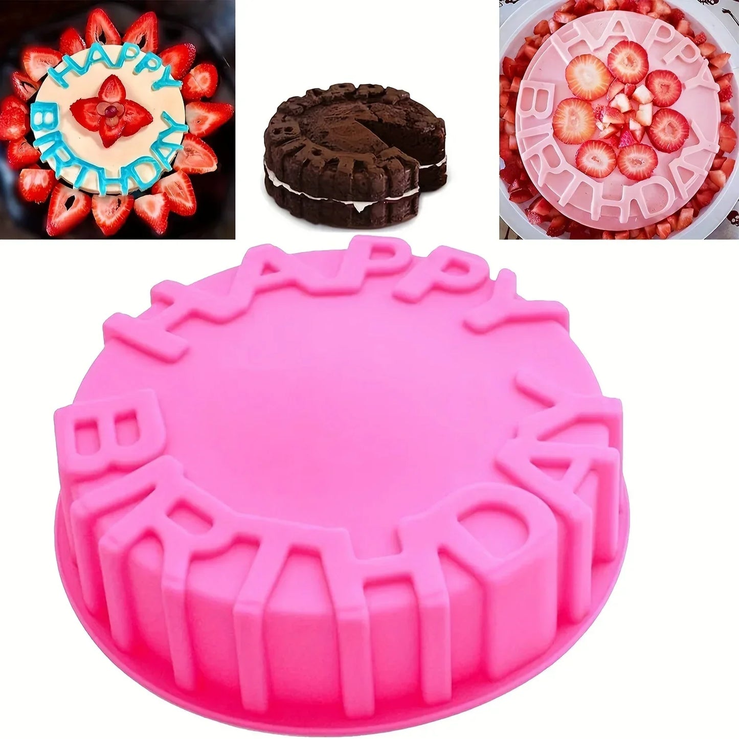 Moule Silicone Rond - Joyeux Anniversaire