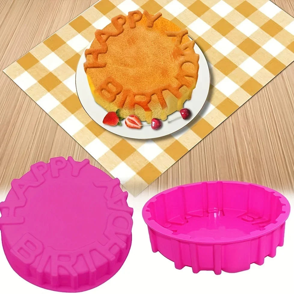 Moule Silicone Rond - Joyeux Anniversaire