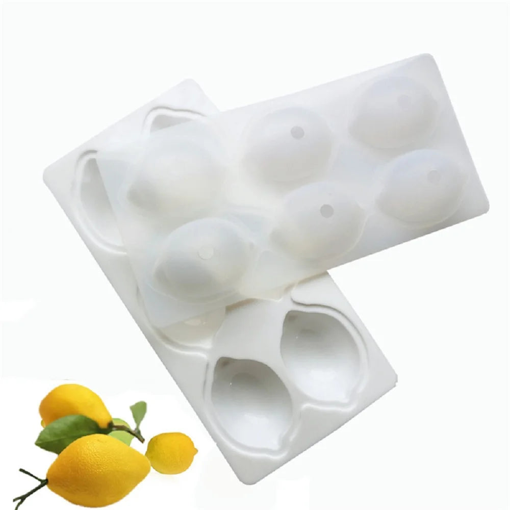 Moules à gâteaux en silicone en forme de citron, 6 cavités