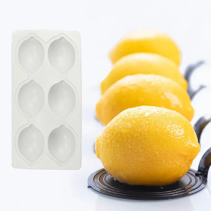 Moules à gâteaux en silicone en forme de citron, 6 cavités