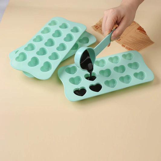 Moule Silicone 15 Cœurs 3D – Chocolat, Bonbons, ou Mousse