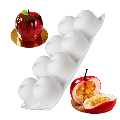 8 Cavity Apple Shaped Silicone Cake Molds