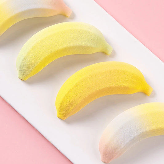 6 Cavity Banana Shaped Silicone Cake Molds