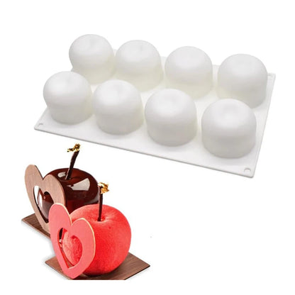 8 Cavity Apple Shaped Silicone Cake Molds
